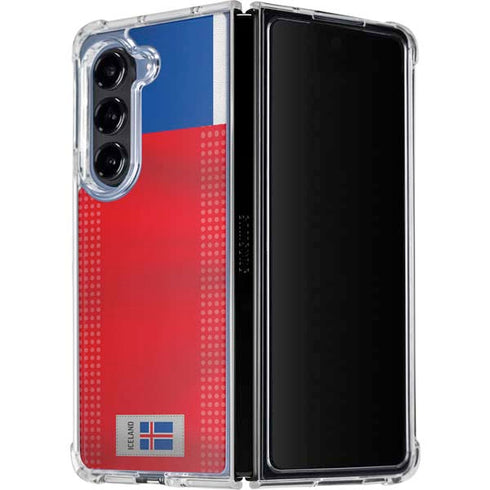 Iceland Soccer Flag Galaxy Z Fold5 5G Clear Case